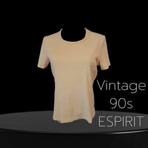 Esprit Women's Light Yellow Short Sleeve Tee